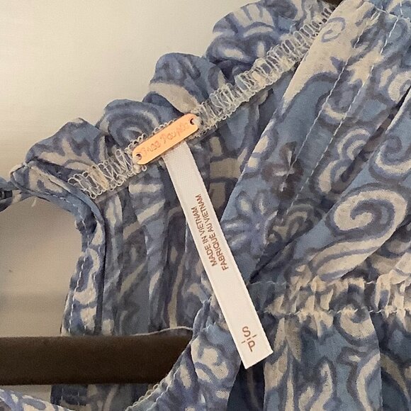 Free People Merrie Mix tunic small blue pink boho - Picture 6 of 12